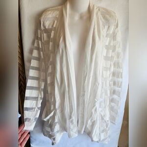 Pretty Young Thing Ivory Shadow Stripe Cardigan – Size L